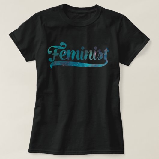 フェミニスト宇宙銀河系パターン Tシャツ (デザイン正面)