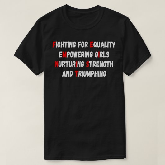 フェミニスト引用文Iラスティスタイル Tシャツ (デザイン正面)