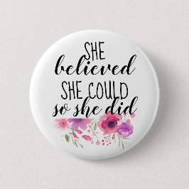 フェミニスト感動的引用文フローラ 缶バッジ