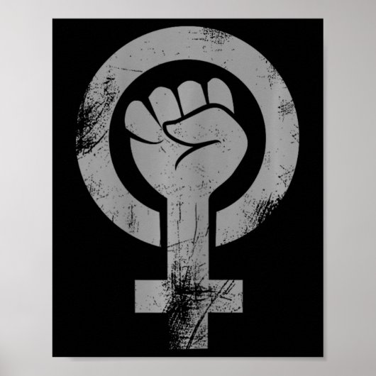 フェミニスト拳の女性のシンボルは最初のフェミニズムに抵抗 ポスター (正面)