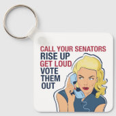 フェミニスト政治活動家民主女性投票者 キーホルダー (正面)