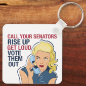 フェミニスト政治活動家民主女性投票者 キーホルダー (裏面)
