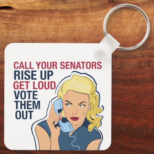 フェミニスト政治活動家民主女性投票者 キーホルダー (裏面)