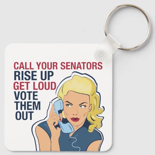 フェミニスト政治活動家民主女性投票者 キーホルダー (裏面)