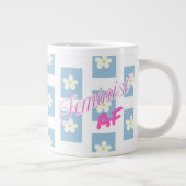 フェミニスト最高 - 花柄が楽しい ジャンボコーヒーマグカップ (右)