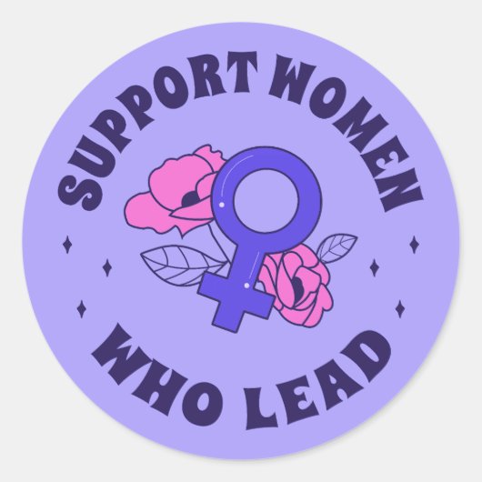 フェミニスト選挙 – Vをリードする女性をサポート ラウンドシール (正面)