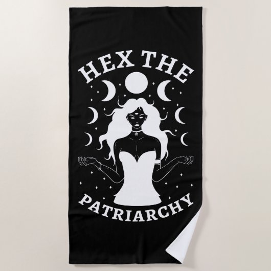 フェミニスト魔女 – Hex The Patriarchy II ビーチタオル (正面)