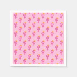フェミニスト ピンク スタンダードカクテルナプキン