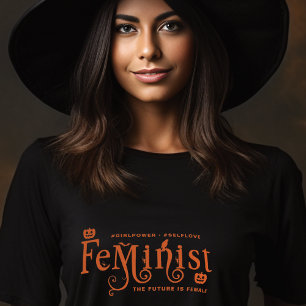 フェミニズムのゴシック様式ハロウィーンガールパワーセルフラブT- Tシャツ