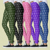 フェミニズムのシンボルパターンピンク レギンス