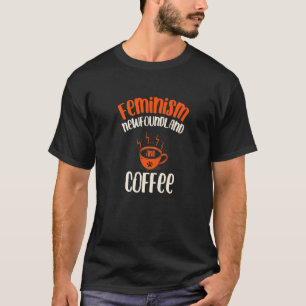 フェミニズムのニューファンドランドとコーヒードッグのフェミニストペット Tシャツ