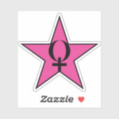 フェミニズムのピンクの星v3 シール (シート)