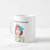 フェミニズムのユーモアはコーヒーの前に残らない コーヒーマグカップ (正面左)