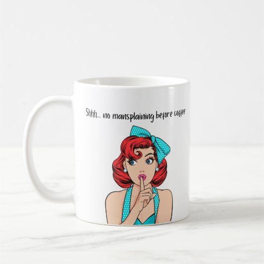 フェミニズムのユーモアはコーヒーの前に残らない コーヒーマグカップ (左)
