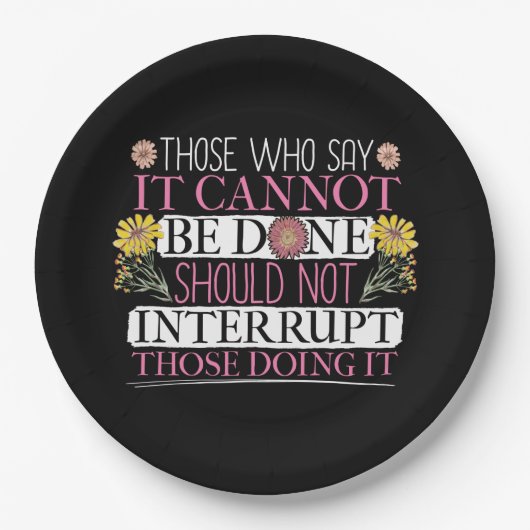 フェミニズムのリーダー権限を持つ女性引用文 ペーパープレート (正面)