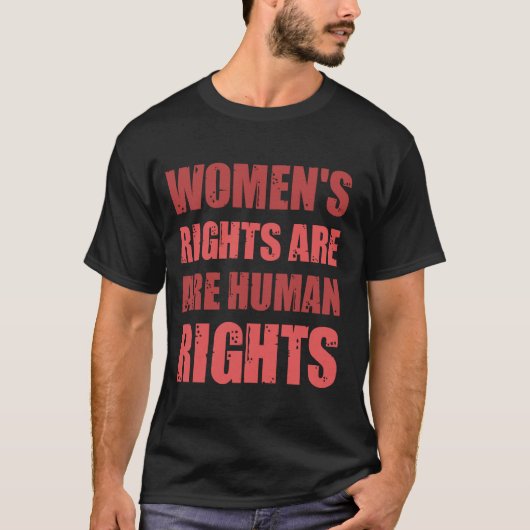 フェミニズムの女性の権利は人権 Tシャツ (正面)