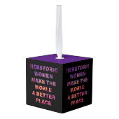 フェミニズムの女流物語の女性が世界を良くする キューブオーナメント (裏面アングル)