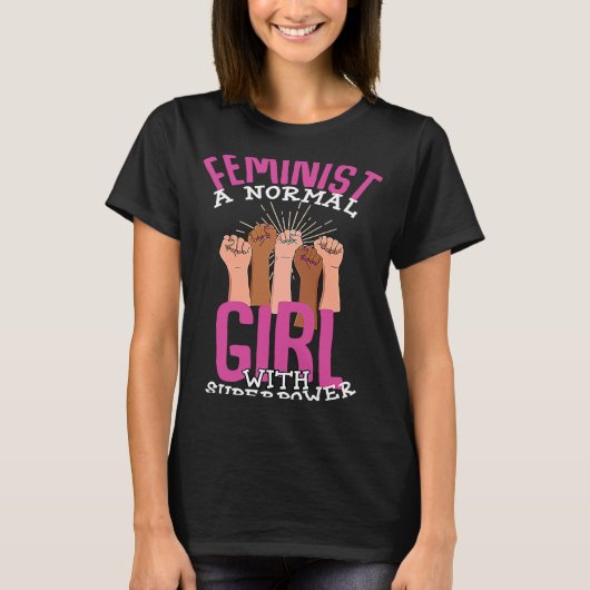 フェミニズムの愛プライドフェアネス姉妹愛 Tシャツ (正面)