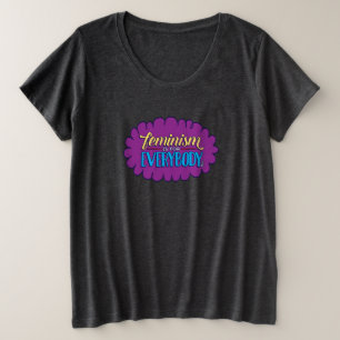 フェミニズムは灰色のティーと合う皆のためです プラスサイズTシャツ