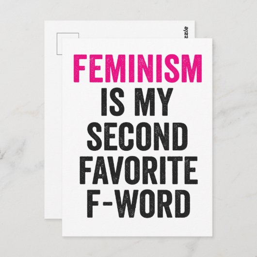 フェミニズムは私のお気に入りの第二の言葉のおもしろい贈り物 ポストカード (正面/裏面)