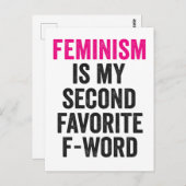 フェミニズムは私の2番目に好きなFワード ユニークギフト ポストカード (正面/裏面)
