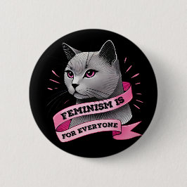 フェミニズムは誰でもプロのフェミニズムの猫 缶バッジ