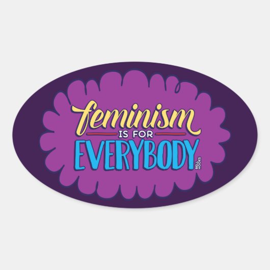 フェミニズムはEveryone Stickersのためにある 楕円形シール (正面)