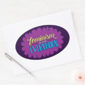 フェミニズムはEveryone Stickersのためにある 楕円形シール (封筒)