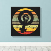 フェミニズムデザインレトロヴィンテージ, 70s 80s 90s キャンバスプリント (インサイチュ (ウッドフロア))