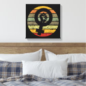 フェミニズムデザインレトロヴィンテージ, 70s 80s 90s キャンバスプリント (インサイチュ (寝室))