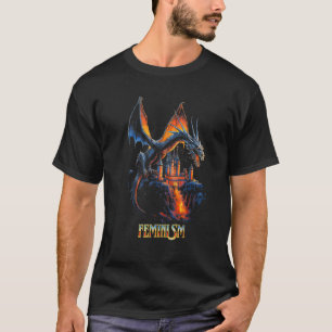 フェミニズムヴィンテージおもしろいフェミニズム・ドラゴン Tシャツ