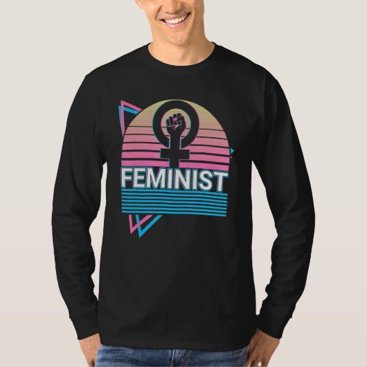 フェミニズム女性権化レトロ Tシャツ (正面)