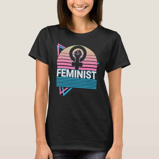 フェミニズム女性権化レトロ Tシャツ (正面)