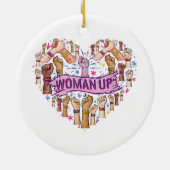 フェミニズム女性解放強い女性エンパワーメント女性解放運動 セラミックオーナメント (裏面)