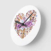 フェミニズム女性解放強い女性エンパワーメント女性解放運動 ラウンド壁時計 (傾斜)