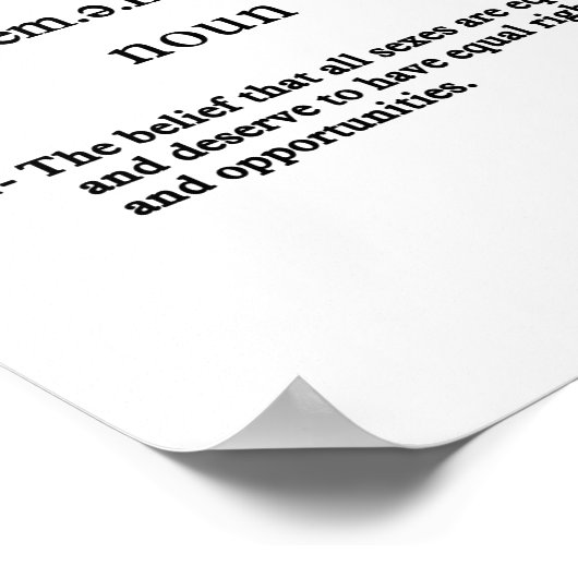 フェミニズム定義の水平 ポスター (角)