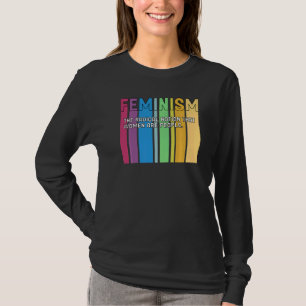 フェミニズム定義レトロ強い女性と等しいR Tシャツ