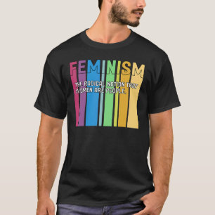 フェミニズム定義レトロ強い女性と等しいR Tシャツ