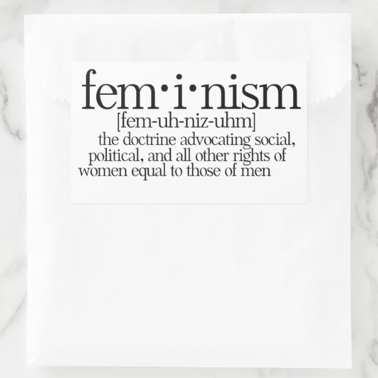 フェミニズム定義 長方形シール (バッグ)