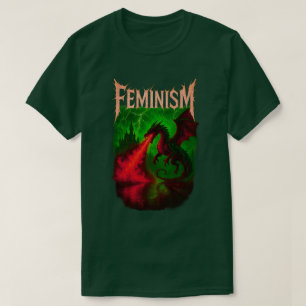 フェミニズム ドラゴン ゴシック フェミニスト エンパワーメント Tシャツ