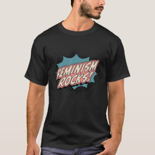 フェミニズム・ロックス 女性の人権マーチ レトロ Tシャツ