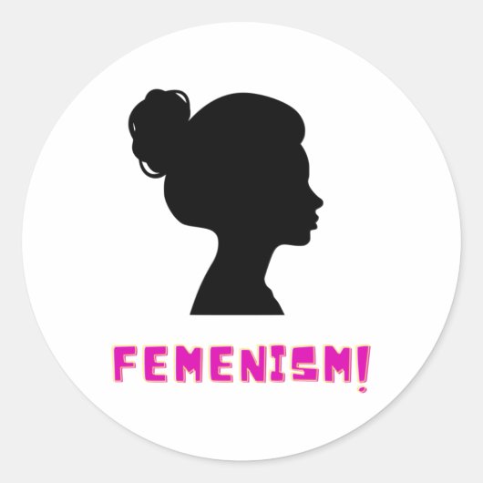 フェミニズム – 女性の権利!!!シール ラウンドシール (正面)