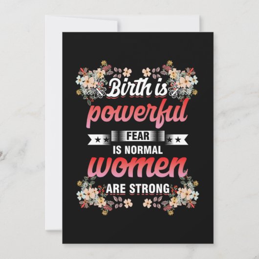 フェミニズム 性別平等 フェミニスト ギフト 誕生日は力強い 恐怖は普通 女性は強い 招待状 (正面)