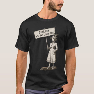 フェミニズム 男性の時代は終わりました Tシャツ