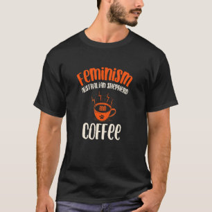 フェミニズムAustralian ShepherdとCoffee Dog Femi Tシャツ