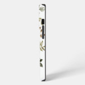 フェミニンかわいらしイニシャルオレンジ縁どのフローラ iPhoneケース (左側面)