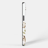 フェミニンかわいらしイニシャルオレンジ縁どのフローラ iPhoneケース (右側面)