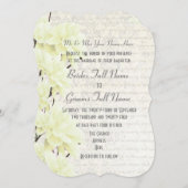 フェミニンかわいらし淡い色のパステルイエローフローラ結婚ズ 招待状 (正面/裏面)