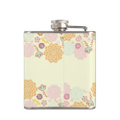 フェミニンでファンシーでモダンな花のパーソナライズ フラスク (裏面)