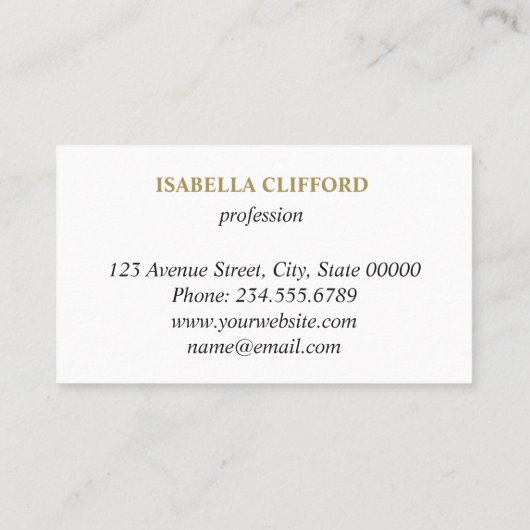 フェミニンで白い大理石|の専門のロゴ 名刺 (裏面)